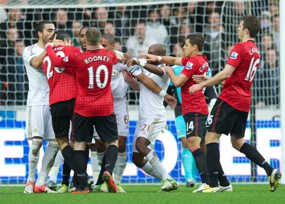 PROPAGANDA20121223 Football - soccer: Barclays Premier League, Swansea City FC - Manchester United FC, Manchester United s xxxx in action against Swansea City during the Premiership match at the Liberty Stadium. (Hinweis: Verwendung nur in Deutschland, Österreich oder Schweiz - only Germany, Austria and Switzerland) xHOCHxZWEIx xPropagandax 