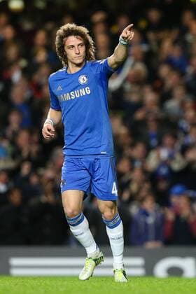 Football - 2012 2013 Premier League - Chelsea vs. Aston Villa Chelsea s David Luiz celebrates scoring at Stamford Bridge, London 