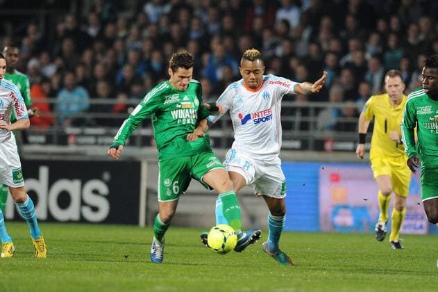Jordan Ayew (Marseille) Jeremy Clement (Saint Etienne) FOOTBALL: Olympique Marseille (OM) - AS Saint Etienne (ASSE). Ligue 1 - 23 12 2012 N.LeGouic FEP Panoramic 
