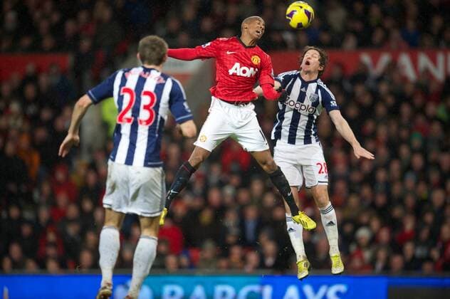 PROPAGANDA20121229 Football - soccer: Barclays Premier League, Manchester United FC - West Bromwich Albion FC, Manchester United s Ashley Young in action against West Bromwich Albion during the Premiership match at Old Trafford. (Hinweis: Verwendung nur in Deutschland, Österreich oder Schweiz - only Germany, Austria and Switzerland) xHOCHxZWEIx xPropagandax 