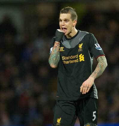 PROPAGANDA20121230 Football - soccer: Barclays Premier League, Queens Park Rangers (QPR) FC - Liverpool FC, Liverpool s Daniel Agger celebrates scoring the third goal against Queens Park Rangers (QPR) during the Premiership match at Loftus Road. (Hinweis: Verwendung nur in Deutschland, Österreich oder Schweiz - only Germany, Austria and Switzerland) xHOCHxZWEIx xPropagandax 