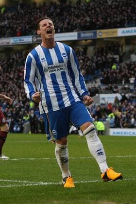 Football - FA Cup 3rd Round - Brighton and Hove Albion vs Newcastle United Brighton s Wil Hoskins celebrates scoring at The American Express Community Stadium 
