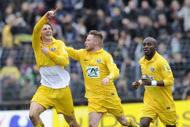 Joie apres le But de Tristan BOUBAYA (Epinal) - SAS Epinal vs Olympique Lyon - Coupe de France 2012 2013 - G.Ramon PanoramiC 