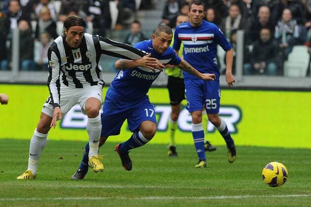 IPP20130106 Football - soccer: Serie A, Juventus Turin vs. Sampdoria Genua - alessandro matri e angelo palombo - xHOCHxZWEIx xItalyxPhotoxPressx 