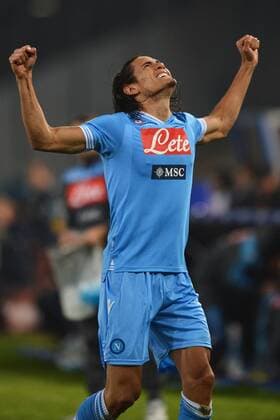Edinson Cavani Napoli 1-0.Goal celebration - SSC Neapel vs. AS Rom - andreaxstaccioli