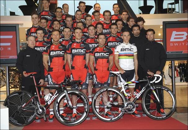 BMC Team - Philippe Gilbert - John Lelangue - Cadel Evans CYCLISME : BMC Switzerland - Presentation - Nazareth - 13 01 2013 PhotoXnews 