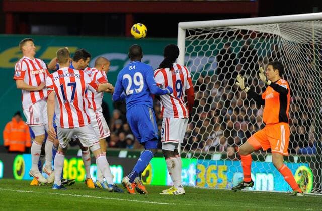 Jonathan Walters of Stoke City scores his second own goal - Barclays Premier League - Stoke City vs Chelsea - Britannia Stadium - Stoke on Trent - 12 01 13 - Picture Simon Bellis Sportimage EDITORIAL USE ONLY. No use with unauthorised audio, video, data, fixture lists, club league logos or live services. Online in-match use limited to 120 images, no video emulation. No use in betting, games or single club league player publications.