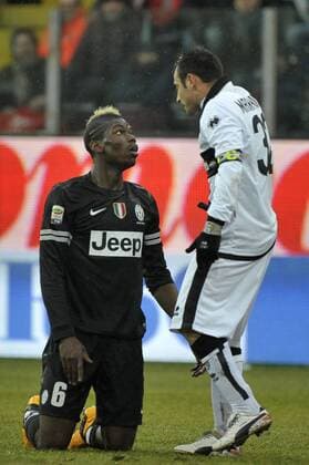 Paul Pogba Juventus Marco Marchionni Parma.- Parna, 13.01.2013 - Serie A 2012 2013 - FC Parma vs Juventus Turin - federicoxtardito