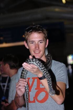 Tour Down Under 2013, Radioshack - Leopard 2013, Andy Schleck with a snake, Adelaide 