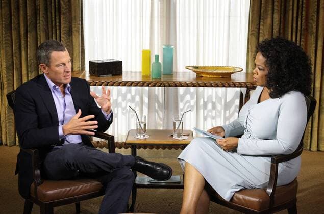 Jan 17, 2013 - Austin, Texas, U.S. - In this handout photo provided by the Oprah Winfrey Network, OPRAH WINFREY (R) speaks with LANCE ARMSTRONG during an interview regarding the controversy surrounding his cycling career January 14, 2013 in Austin, Texas. Oprah Winfrey s exclusive no-holds-barred interview with Lance Armstrong, Oprah and Lance Armstrong: The Worldwide Exclusive, has expanded to air as a two-night event on OWN: Oprah Winfrey Network. The special episode of Oprah s Next Chapter will air Thursday, January 17 from 9-10:30 p.m. ET PT (as previously announced) and Friday, January 18 at 9 p.m. ET PT. The interview will be simultaneously streamed LIVE worldwide both nights on Oprah.com. (Photo by George Burns Oprah Winfrey Network via ZUMA Press) Oprah Interviews Lance Armstrong - ZUMAz03