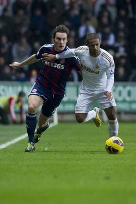 Football - 2012 2013 Premier League - Swansea City vs. Stoke City dean whitehead & wayne routledge 