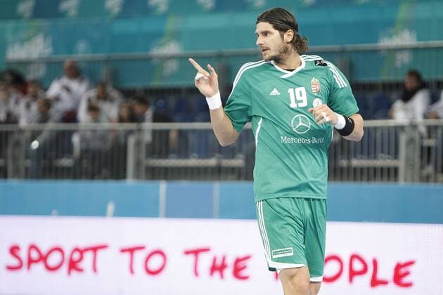Hungary and Algeria during 23rd Men s Handball World Championship preliminary round match, in the pic: Laszlo Nagy. January 19 ,2013.  (20130119468)