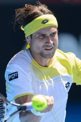 Jan. 20, 2013 - Melbourne, Victoria, Australia - January 20, 2013: David Ferrer (ESP) in action in a fourth round match on day seven of the 2013 Australian Open grand slam tennis tournament at Melbourne Park in Melbourne, Australia. Media Tennis 2013: Australian Open JAN 20 - ZUMAc04