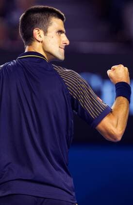 TENNIS - ATP, Australian Open 2013 MELBOURNE,AUSTRALIEN,20.JAN.13 - TENNIS - ATP Tennis Herren World Tour, Grand Slam, Australian Open. Bild zeigt den Jubel von Novak Djokovic (SRB). 