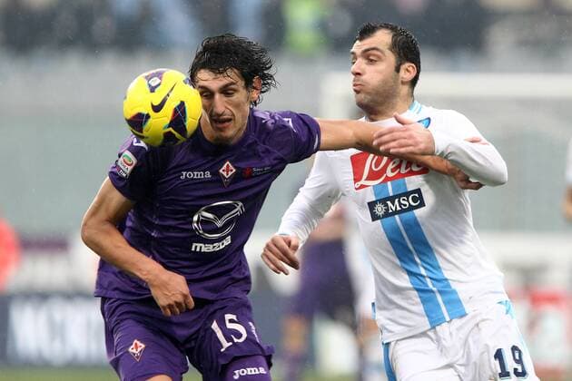 Stefan Savic Fiorentina Goran Pandev Napoli - Serie A 2012 13. AC Florenz (ACF Fiorentina) v SSC Neapel PaoloxNucci