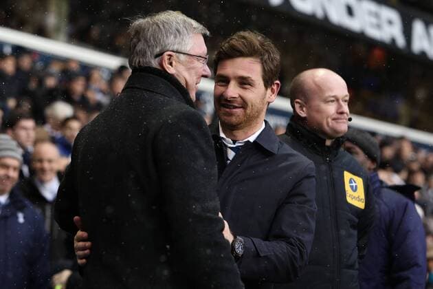 Football - 2012 2013 Premier League - Tottenham Hotspurs vs. Manchester United ManU Manchester United ManU manager, Sir Alex Ferguson and Tottenham manager, Andre Villas-Boas at White Hart Lane, London 