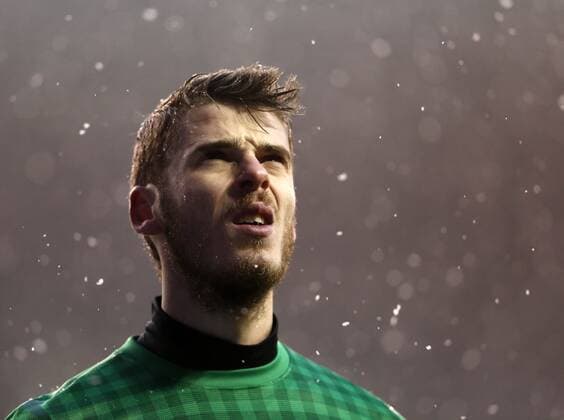 Manchester United ManU s David De Gea looks on dejected..Tottenham Hotspur v Manchester United ManU - Barclays Premier League - White Hart Lane, London- 20 01 13 - Picture David Klein Sportimage EDITORIAL USE ONLY. No use with unauthorised audio, video, data, fixture lists, club league logos or live services. Online in-match use limited to 120 images, no video emulation. No use in betting, games or single club league player publications.