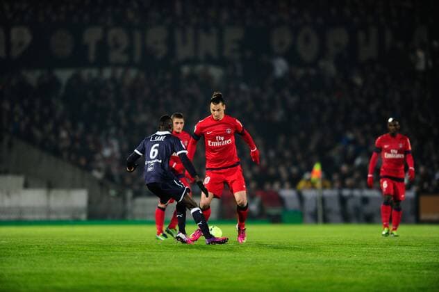 Zlatan IBRAHIMOVIC (psg) FOOTBALL : Girondins Bordeaux vs Paris St. Germain PSG - Match de Ligue1 - 20 01 2013 ThierryBreton Panoramic 