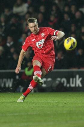 Football - 2012 2013 Premier League - FC Southampton vs FC Everton - Southampton s Rickie Lambert fires a free kick on goal at St Mary s Stadium Southampton 