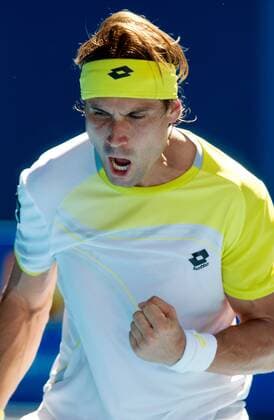 TENNIS - ATP, Australian Open 2013 MELBOURNE,AUSTRALIEN,22.JAN.13 - TENNIS - ATP Tennis Herren Tour, Grand Slam, Australian Open. Bild zeigt den Jubel von David Ferrer (ESP). 