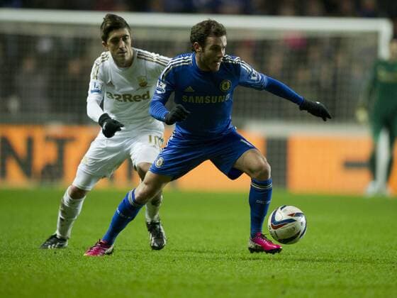 Football - 2012 2013 Capital One Cup - Semi-Final, Second Leg: Swansea vs. Chelsea juan mata & pablo hernandez 