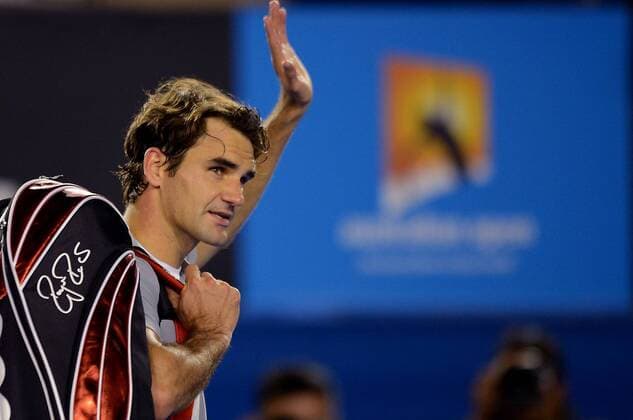 (130125) -- MELBOURNE, Jan. 25, 2013 (Xinhua) -- Roger Federer of Switzerland waves to the spectators after the men s singles semifinal match at the 2013 Australian Open tennis tournament in Melbourne, Australia, Jan. 25, 2013 (Xinhua Chen Xiaowei) (jyc) AUSTRALIA-MELBOURNE-TENNIS-MEN S SINGLES-SEMIFINAL 