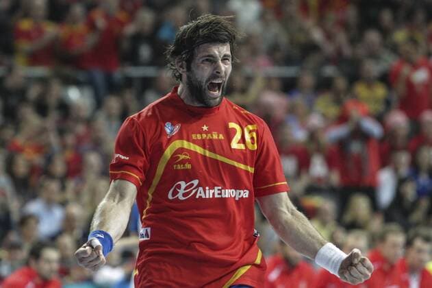 Spanien, Barcelona, Palau Sant Jordi, Finale, Spiel um Platz 1 , Spanien - Dänemark, Jubel, Antonio Garc’a Robledo (ESP)