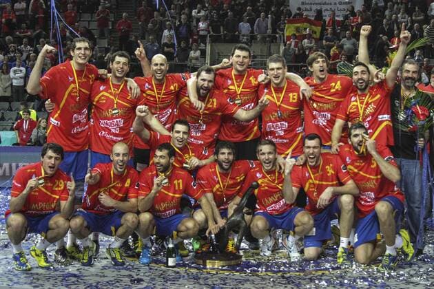 Spanien, Barcelona, Palau Sant Jordi, Finale, Spiel um Platz 1 , Spanien - Dänemark, die spanische Mannschaft ist Weltmeister (ESP)