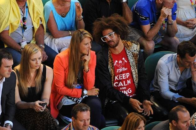 Victoria Azarenka (BLR) and Redfoo TENNIS : Open d Australie - Melbourne - 27 01 2013 Bouyer Tennismag Panoramlc 