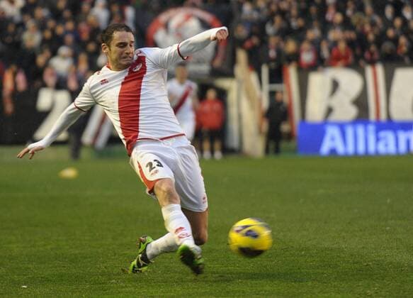 player Rayo Vallecano Andrija Delibasic (23) during Rayo Vallecano vs Real Betis Sevilla round 21 league BBVA at Madrid Spain on January 27 2013, Stadium Vallecas, 