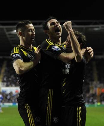 Football - Barclays Premier League - Reading vs. Chelsea Chelsea s Frank Lampard celebrates scoring their second goal of the game at the Madejski Stadium, Reading 