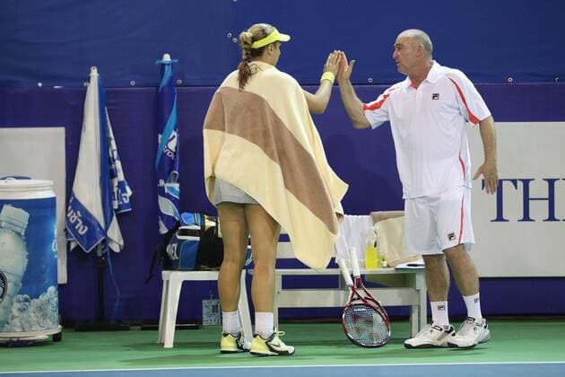 Sabine Lisicki, GER, and her coach Ricardo Sanchez, ESP, during 2013 PPT Pattaya Open, 31 01 2013 -