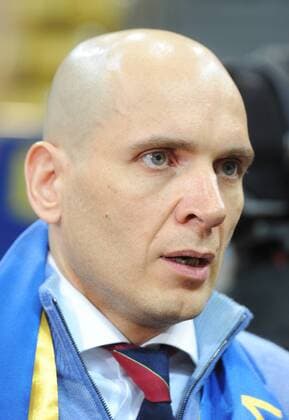 ITAR-TASS: MOSCOW REGION, RUSSIA. JANUARY 26, 2013. New president of BC Khimki Dmitry Golubkov seen during the meeting.  RE11286C