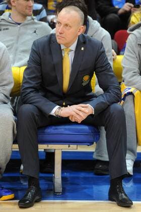ITAR-TASS: MOSCOW REGION, RUSSIA. JANUARY 26, 2013. Head coach Rimas Kurtinaitis seen during the meeting with players of BC Khimki.  RE112910