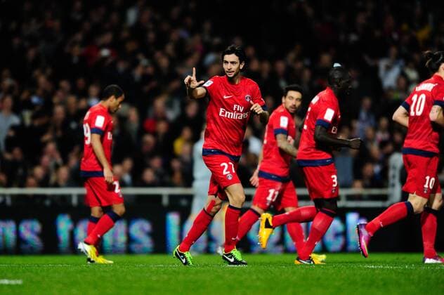 Joie goal Javier PASTORE (psg) FOOTBALL : Toulouse vs PSG - 23 eme journee de Ligue1 - 01 02 2013 ThierryBreton Panoramic 