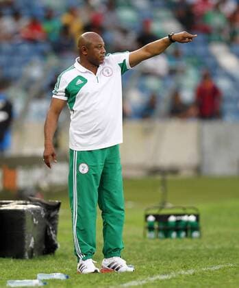 2013 Orange AFCON Semi Final: Mali v Nigeria DURBAN, SOUTH AFRICA - FEBRUARY 06, Head coach, Stephen Keshi of Nigeria during the 2013 Orange African Cup of Nations 1st Semi Final match between Mali and Nigeria at Moses Mabhida Stadium on February 06, 2013 in Durban, South Africa Gallo112112