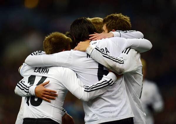 06.02.2013, xjh, Freundschaftspiel, Frankreich - Deutschland, v.l. Sami Khedira (Deutsche Fussball Nationalmanschaft DFB) Torjubel, Goal celebration, celebrate the goal 1:2