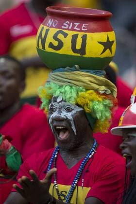 2013 Orange AFCON SemiFinal: NELSPRUIT, - FEBRUARY 06, Ghana Fans during the 2013 Orange African Cup of Nations 2nd SemiFinal match at Mbombela Stadium on February 06, 2013 in Nelspruit, Gallo0583