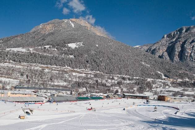 13.02.2013, Langlaufzentrum Lago di Tesero, Val di Fiemme, ITA, FIS Weltmeisterschaften Ski Nordisch, im Bild Uebersicht des Langlaufzentrums Lago di Tesero