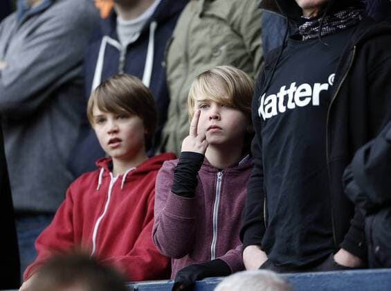 A young Luton fan swears. FC Luton Town - FA Cup 5th Round - Kenilworth Road, Luton- 16 02 13 - EDITORIAL USE ONLY. No use with unauthorised audio, video, data, fixture lists, club league logos or live services. Online in-match use limited to 120 images, no video emulation. No use in betting, games or single club league player publications.