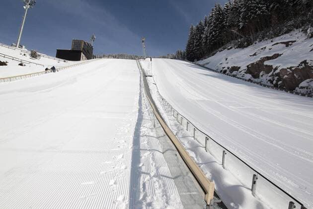 13.02.2013, Skisprungstadion, Predazzo, ITA, FIS Weltmeisterschaften Ski Nordisch, im Bild Predazzo s Ski Jumping Stadium before FIS Nordic Ski World Championships 2013 at the Stadio del Salto Dal Ben of Predazzo, Val di Fiemme, Italy on 2013 02 13.