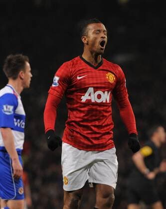 Nani of Manchester United reacts after seeing his shot saved - FA Cup 5th Round - Manchester Utd vs Reading - Old Trafford Stadium - Manchester - 18 02 13 - Picture Simon Bellis Sportimage EDITORIAL USE ONLY. No use with unauthorised audio, video, data, fixture lists, club league logos or live services. Online in-match use limited to 120 images, no video emulation. No use in betting, games or single club league player publications.
