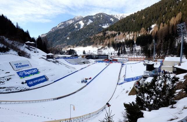 SKI NORDISCH - FIS Nordische WM 2013 PREDAZZO,ITALIEN,19.FEB.13 - SKI NORDISCH, NORDISCHE KOMBINATION, SKISPRINGEN - FIS Nordische Ski Weltmeisterschaften 2013 in Val di Fiemme, Training. Bild zeigt den Auslauf. 