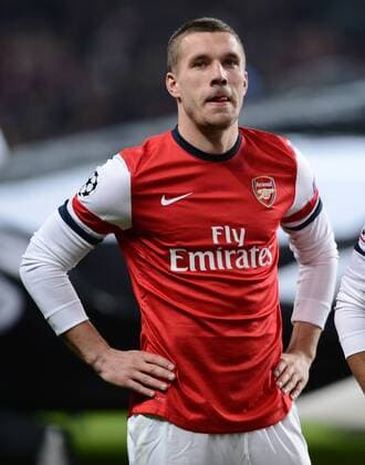 FUSSBALL CHAMPIONS LEAGUE ACHTELFINALE HINSPIEL 2012 2013 FC Arsenal London - FC Bayern München 19.02.2013 Lukas Podolski (Arsenal) enttaeuschz 