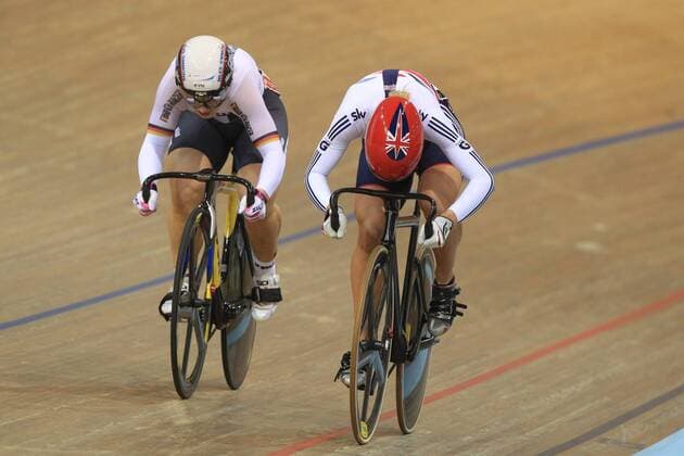 JAMES Rebecca Angharad (GBR) vs VOGEL Kristina (GER) - Finale - Vitesse Femme CYCLISME SUR PISTE : Championnats du monde - Minsk - 23 02 2013 PatrickPichon Panoramic 