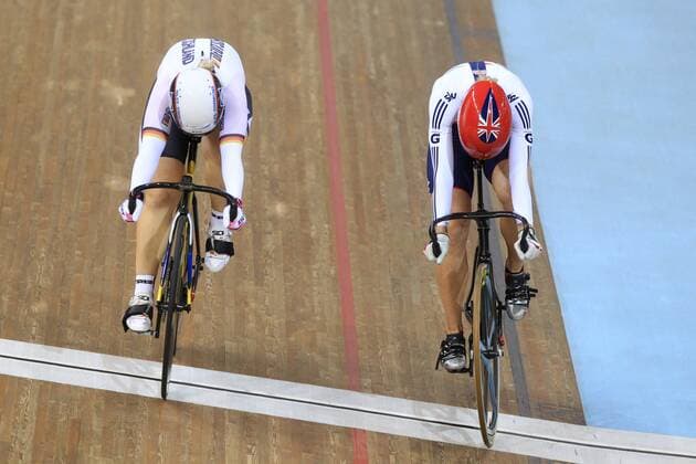 JAMES Rebecca Angharad (GBR) vs VOGEL Kristina (GER) - Finale - Vitesse Femme CYCLISME SUR PISTE : Championnats du monde - Minsk - 23 02 2013 PatrickPichon Panoramic 