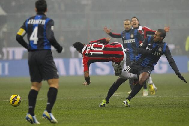 Kevin Prince Boateng Milan, Juan Jesus Inter, Milano 24 2 2013 Stadio S.Siro Football Calcio 2012 2013 Serie A Inter Vs Milan MarcoxBertorello
