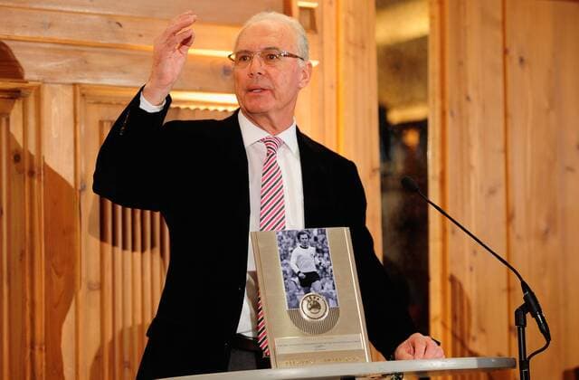 MUNICH, GERMANY - FEBRUARY 27: Franz Beckenbauer speaks during the UEFA President s Award at Suedtiroler Stuben on February 27, 2013 in Munich, Germany. Local Caption Franz Beckenbauer - Poolfoto