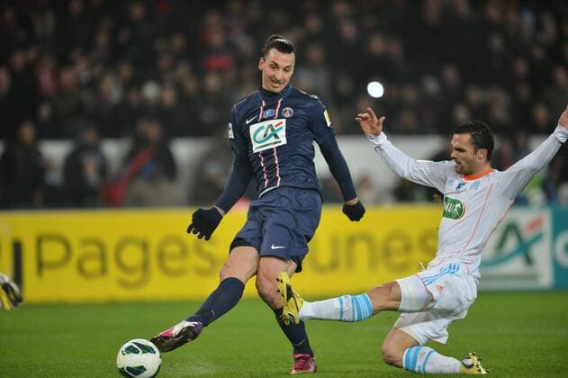 But Zlatan Ibrahimovic (psg) - Jeremy Morel (om) FOOTBALL : Paris SG vs Marseille - Coupe de France - 27 02 2013 AnthonyBIBARD FEP Panoramic 