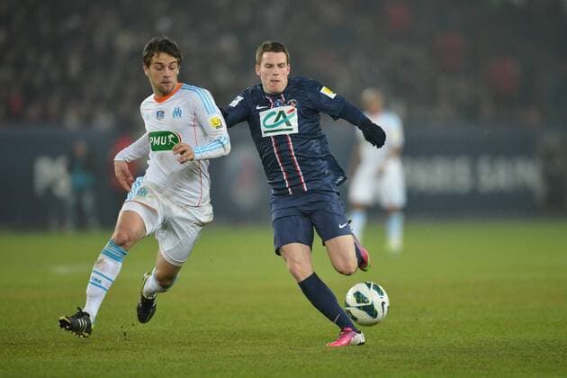 Kevin Gameiro (psg) - Lucas Mendes (om) FOOTBALL : Paris SG vs Marseille - Coupe de France - 27 02 2013 AnthonyBIBARD FEP Panoramic 